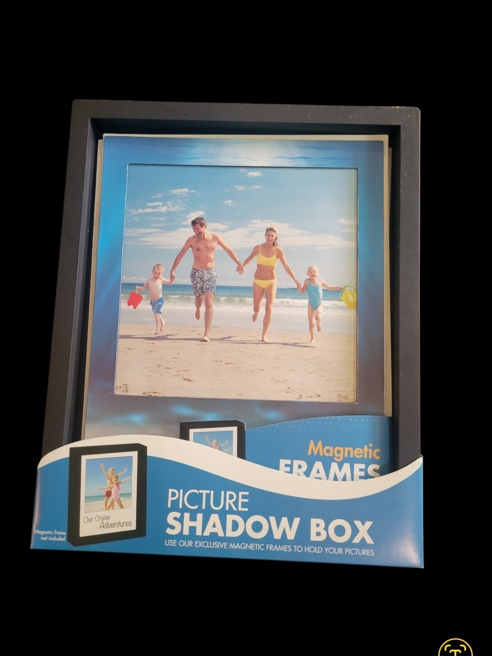 Picture Shadow Box Frame - Blue Accent
